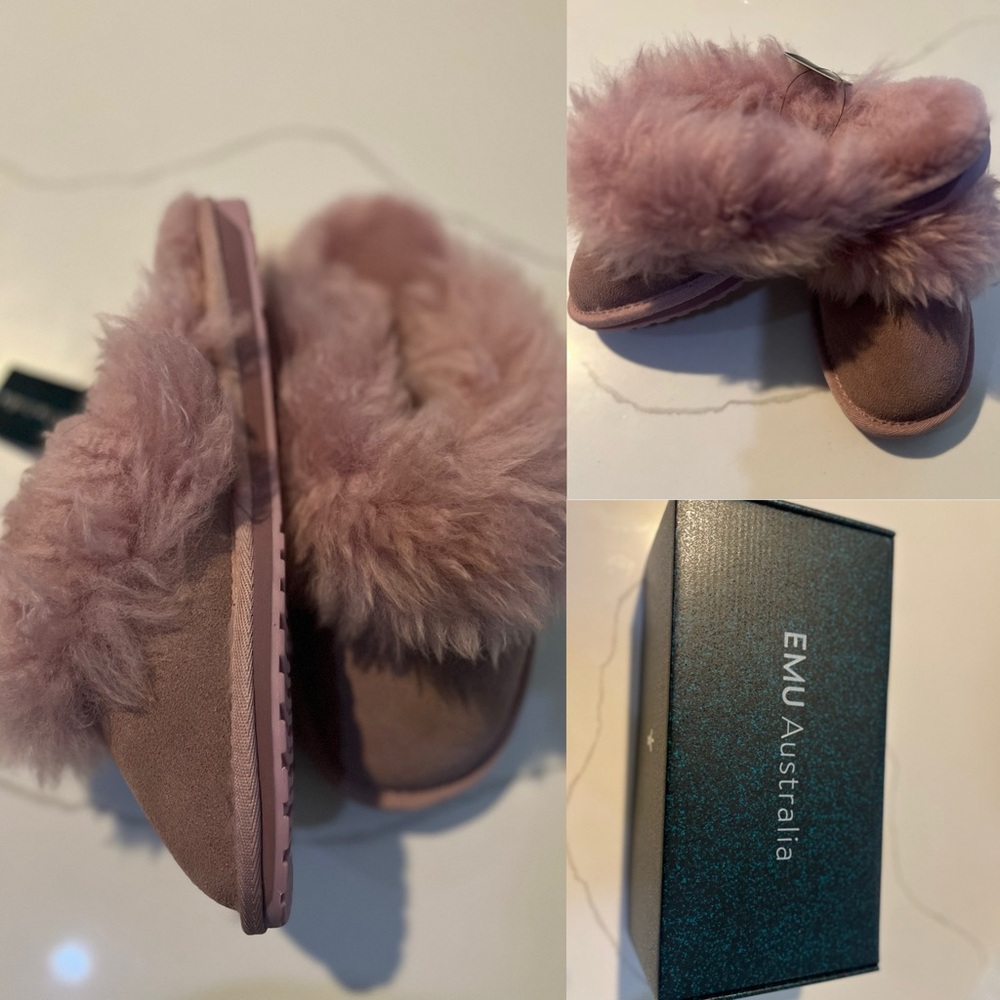 Emu Pink Fluffy Women's Slippers